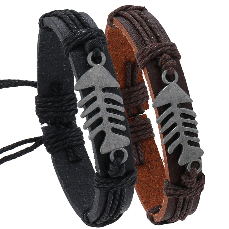 Men Accessories Pk - ChimRetro-Bracelet en arête de poisson en