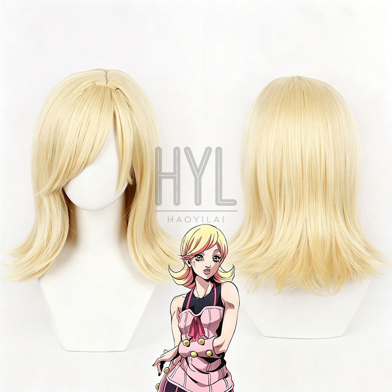 Men'S Yellow Accessories - Perruque de Cosplay Anime JOJO Lucy