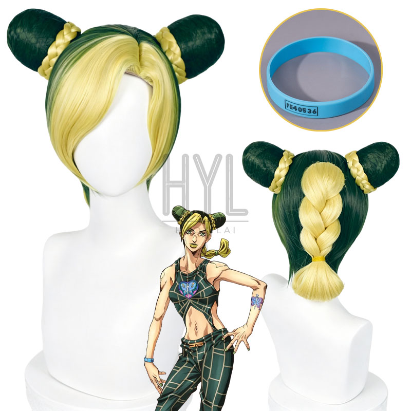 Men'S Yellow Accessories - Perruque de Cosplay Anime JOJO Jolyne