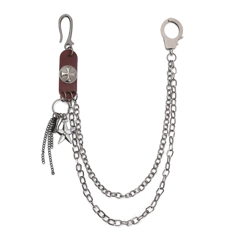 Men Accessories Pk - Porte-clés en cuir de vachette Punk