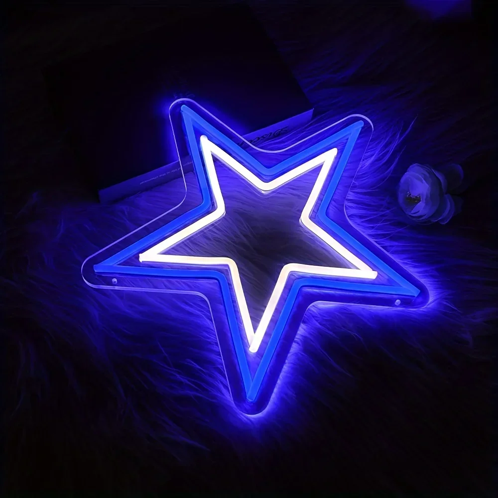 Men Accessories Shop - Lumière de signe de néon d'étoile