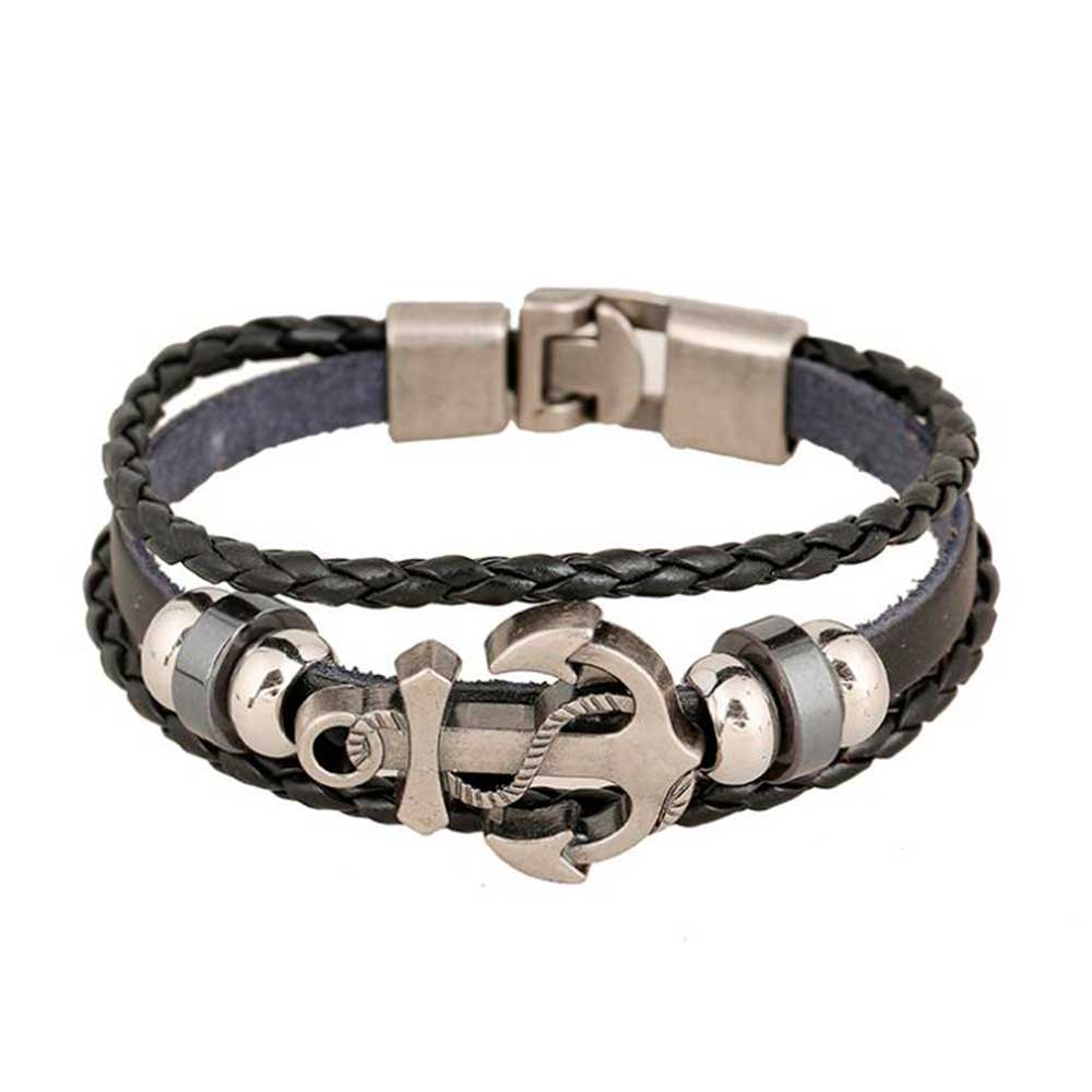 Men Accessories Pk - Bracelets de ULen cuir vintage multicouches