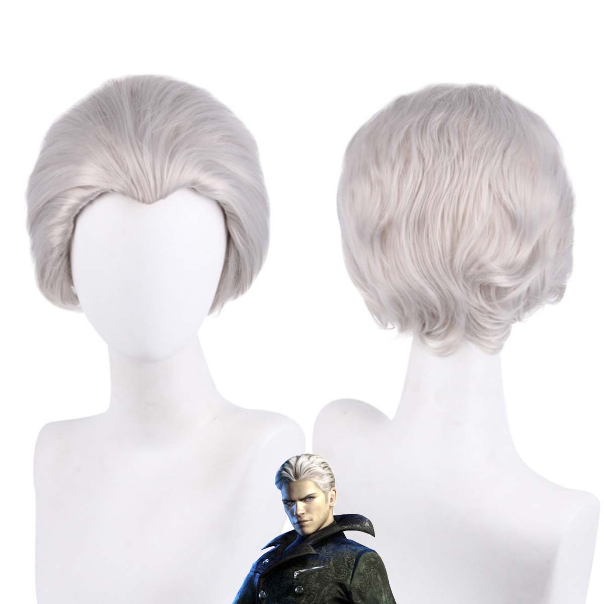 Men Accessories Silver - Perruque de cosplay pour homme, personnage