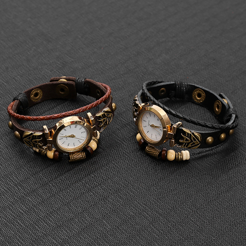 Montre à quartz en cuir vintag - Men Accessories Pk avis et prix