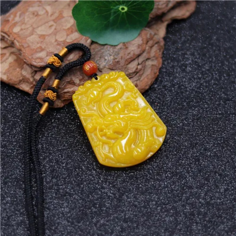 Pendentif Dragon Jade jaune ch - Men'S Yellow Accessories avis et prix