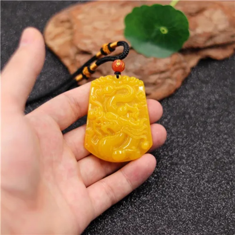 Pendentif Dragon Jade jaune ch - Men'S Yellow Accessories avis et prix